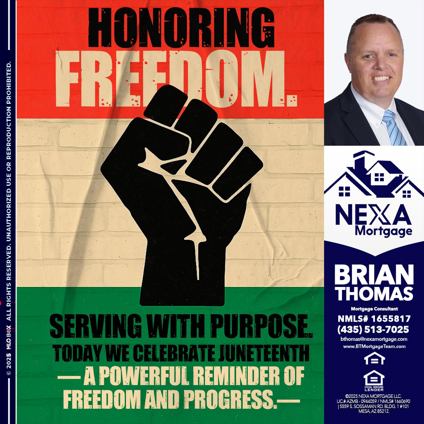HONORING FREEDOM - Brian Thomas -Mortgage Loan Originator