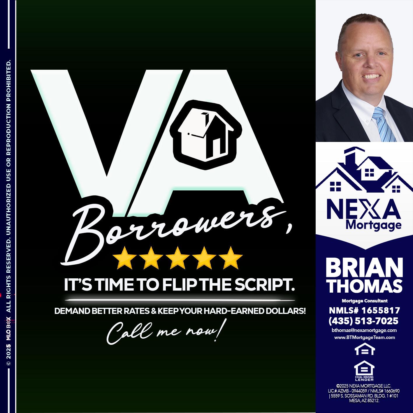 VA BORROWERS - Brian Thomas -Mortgage Loan Originator