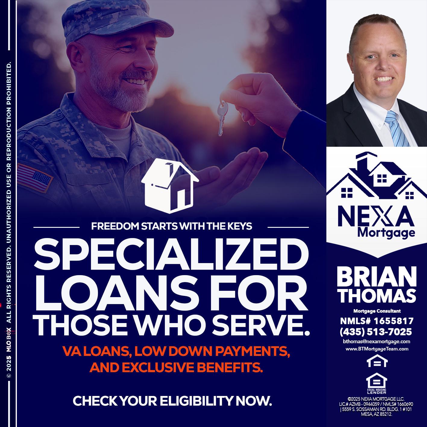SPECIALIZED LOANS - Brian Thomas -Mortgage Loan Originator