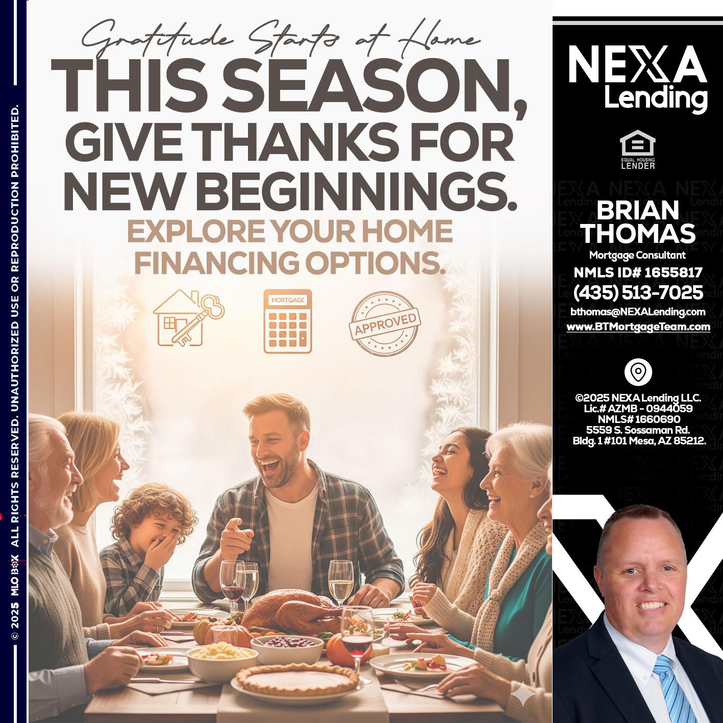 THIS SEASON - Brian Thomas -Mortgage Loan Originator