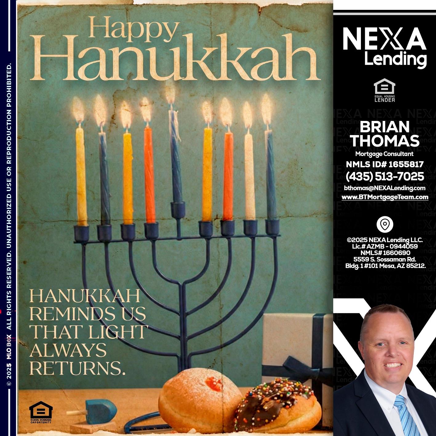 HAPPY HANUKKAH - Brian Thomas -Mortgage Loan Originator