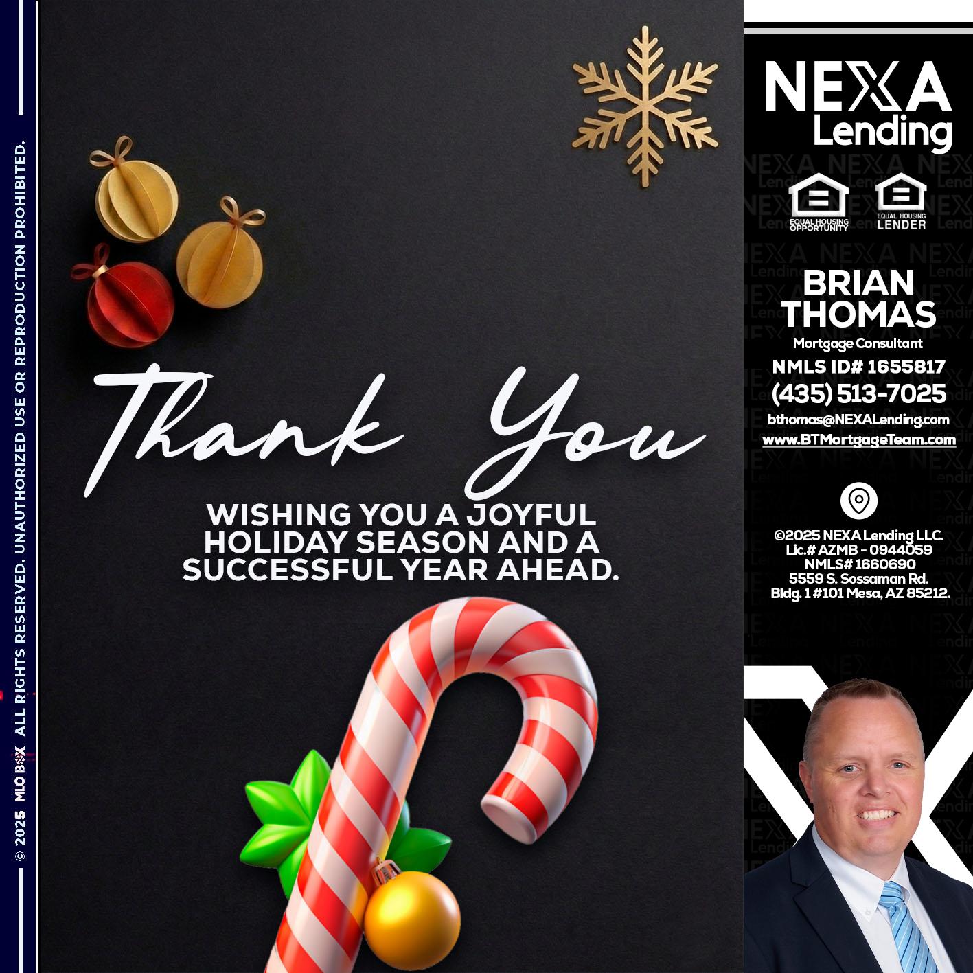 THANK YOU - Brian Thomas -Mortgage Loan Originator