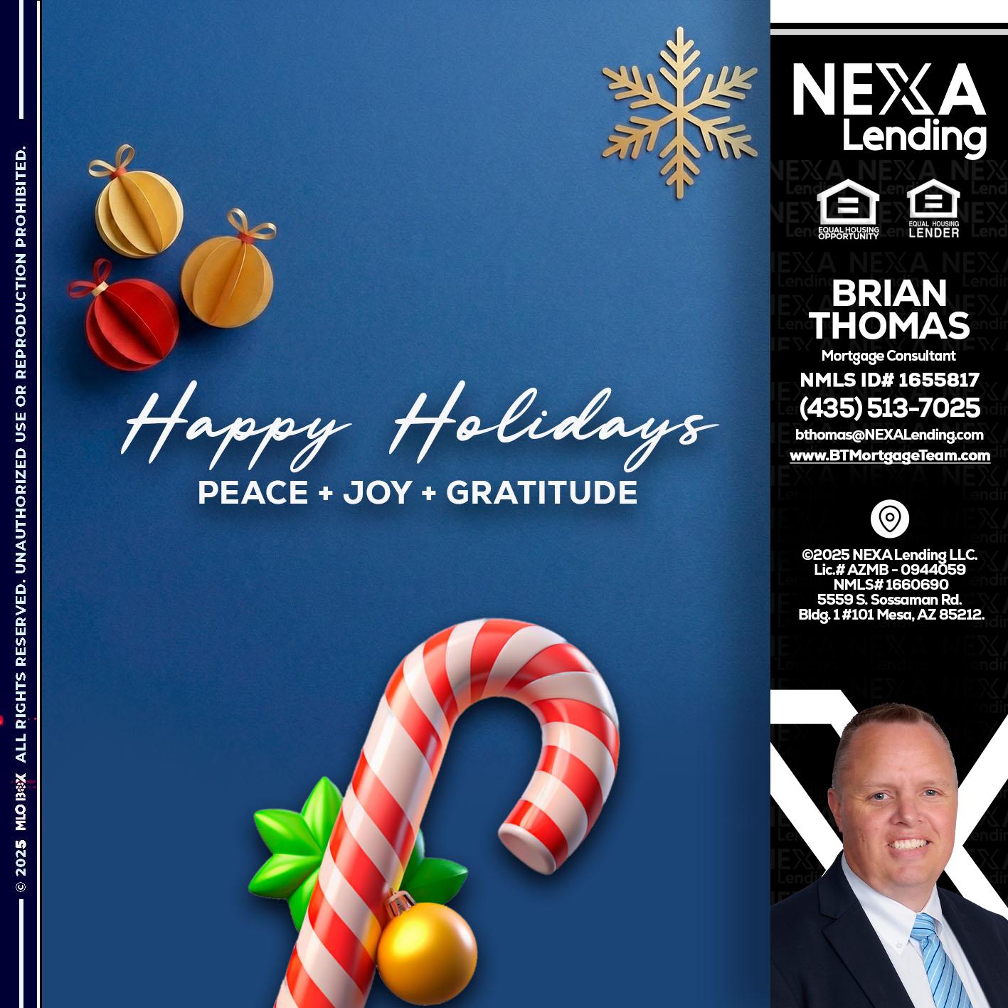 HAPPY HOLIDAYS - Brian Thomas -Mortgage Loan Originator