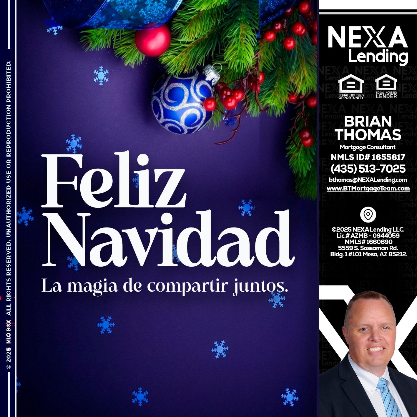 FELIZ NAVIDAD - Brian Thomas -Mortgage Loan Originator