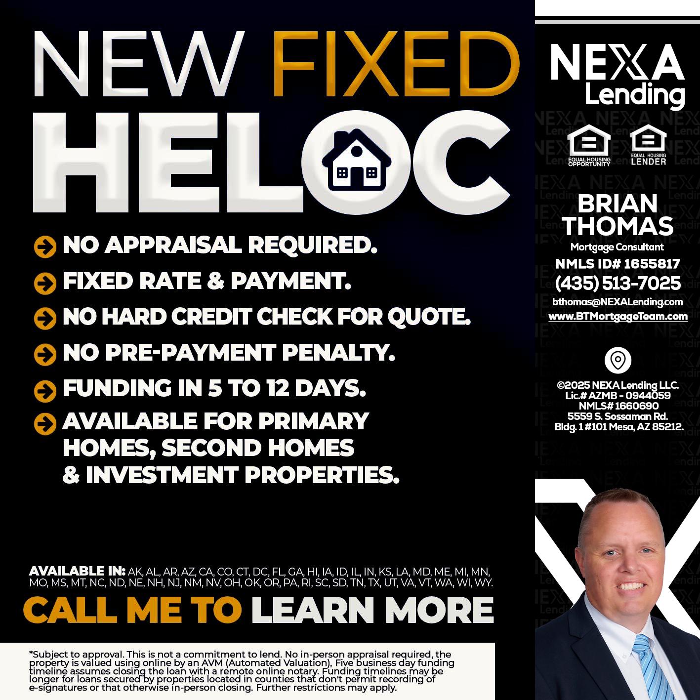 HELOC - Brian Thomas -Mortgage Loan Originator