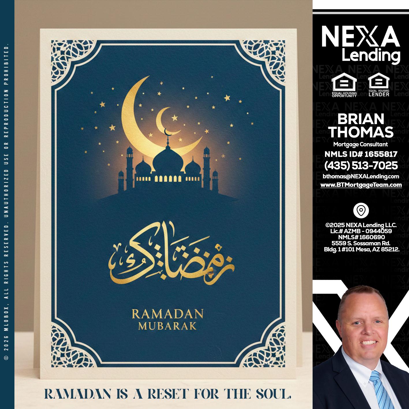HAPPY RAMADAN - Brian Thomas -Mortgage Loan Originator