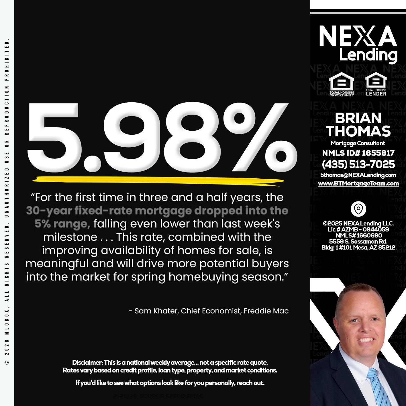 5.98% - Brian Thomas -Mortgage Loan Originator