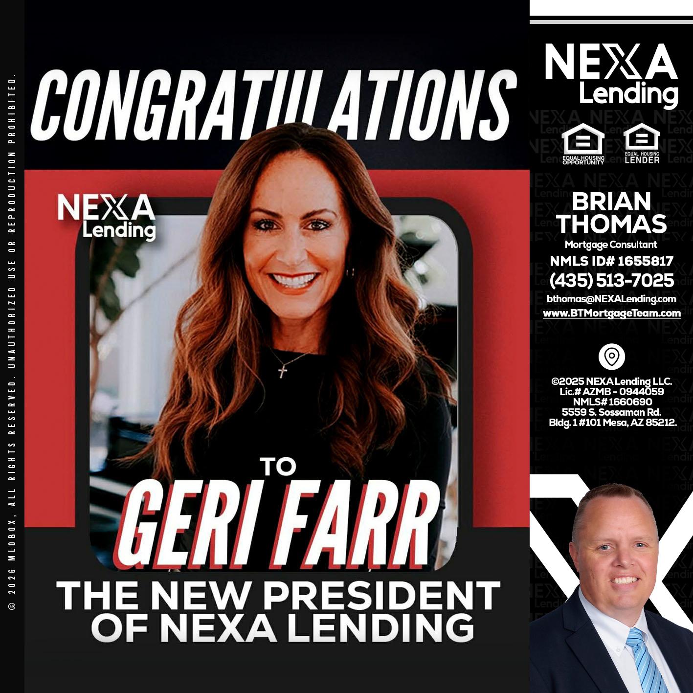 CONGRATULATIONS - Brian Thomas -Mortgage Loan Originator