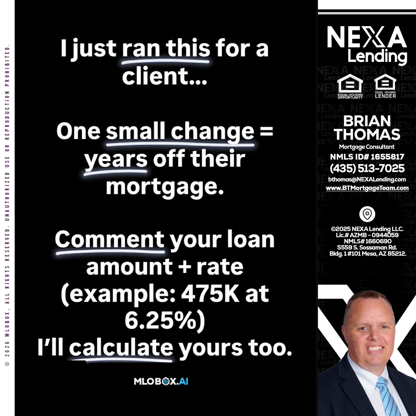 I JUST RAN - Brian Thomas -Mortgage Loan Originator