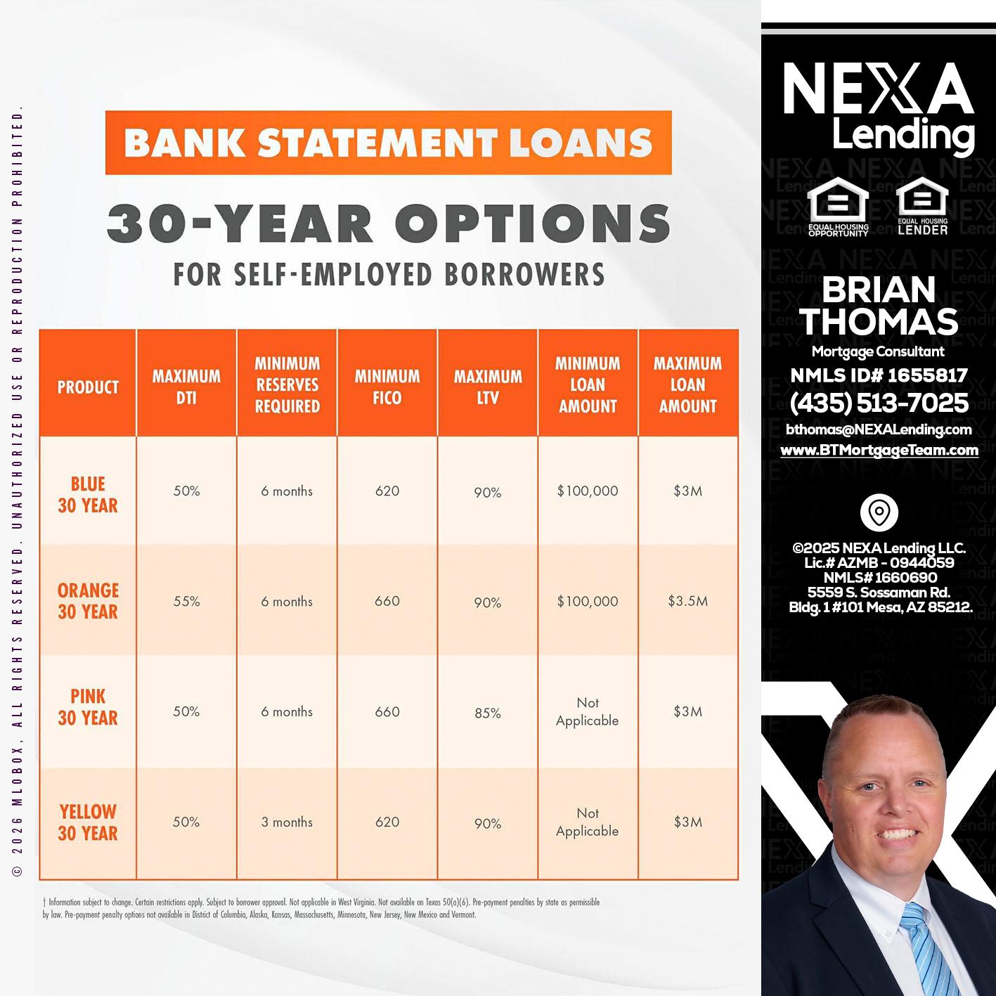 30 YEARS OPTIONS - Brian Thomas -Mortgage Loan Originator