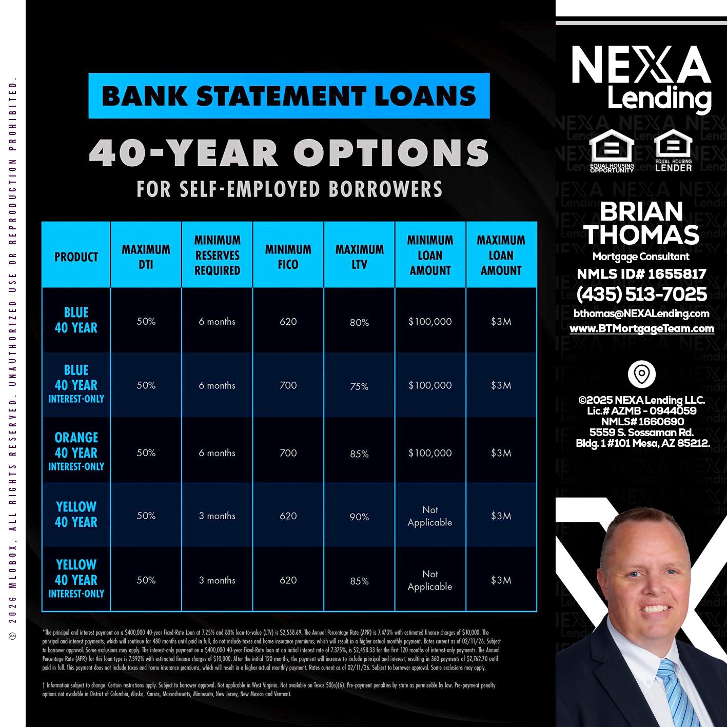 40 YR. OPTIONS - Brian Thomas -Mortgage Loan Originator