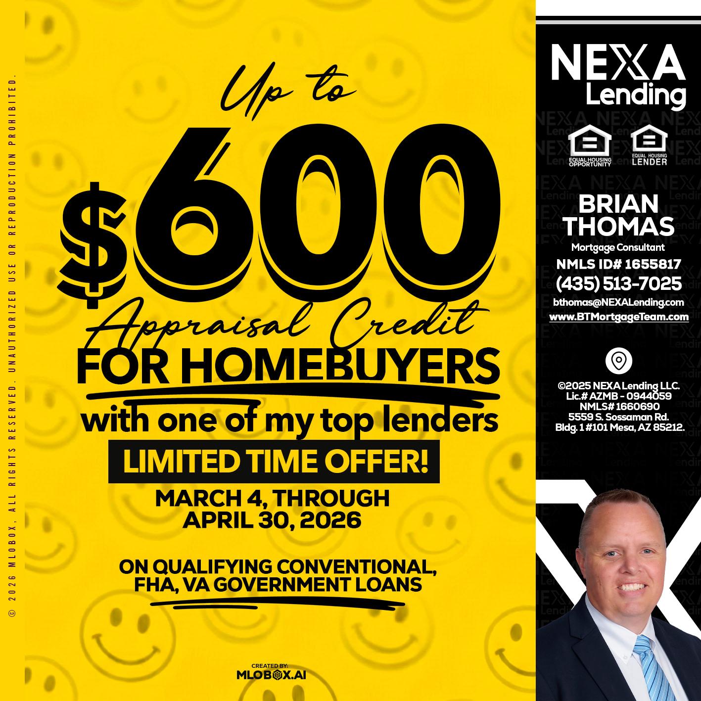 UP TO 600 - Brian Thomas -Mortgage Loan Originator