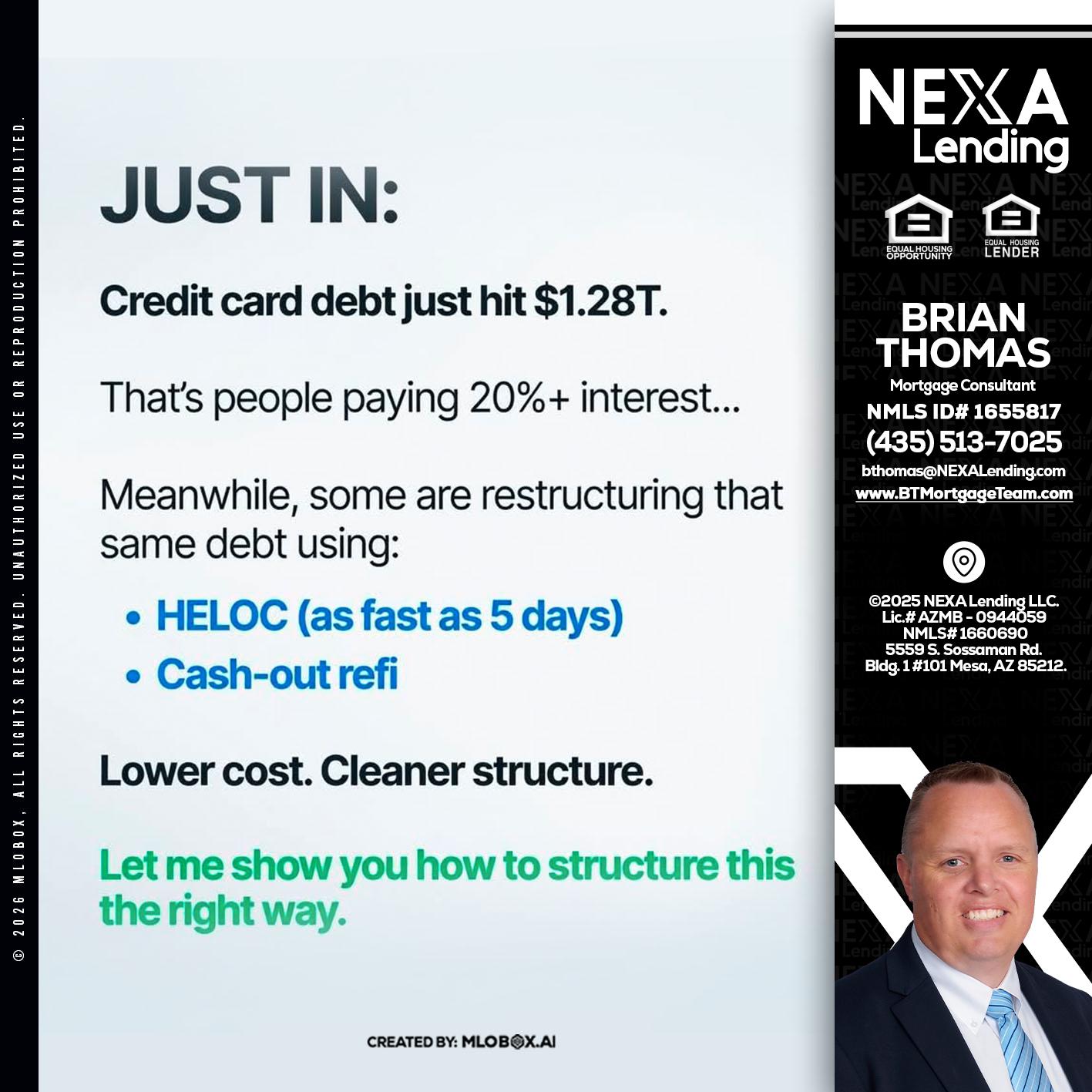 JUST IN - Brian Thomas -Mortgage Loan Originator