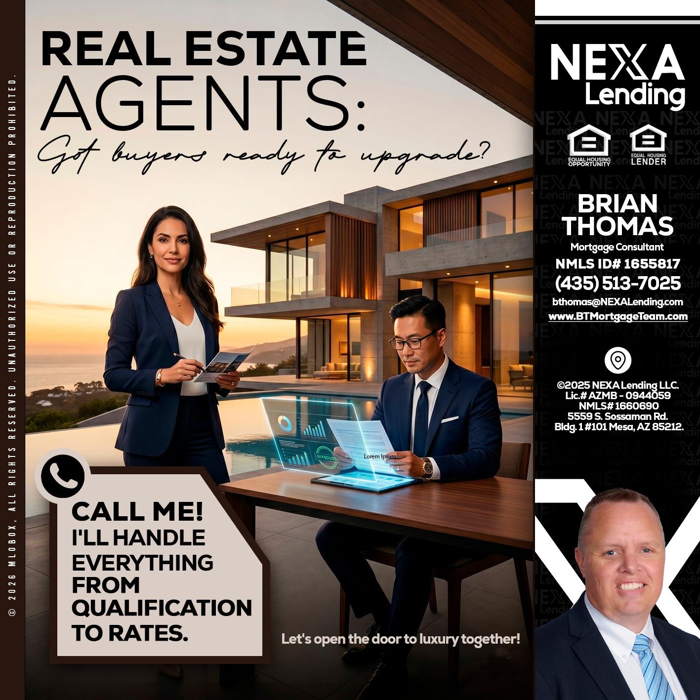 REAL ESTATE AGENTS - Brian Thomas -Mortgage Loan Originator