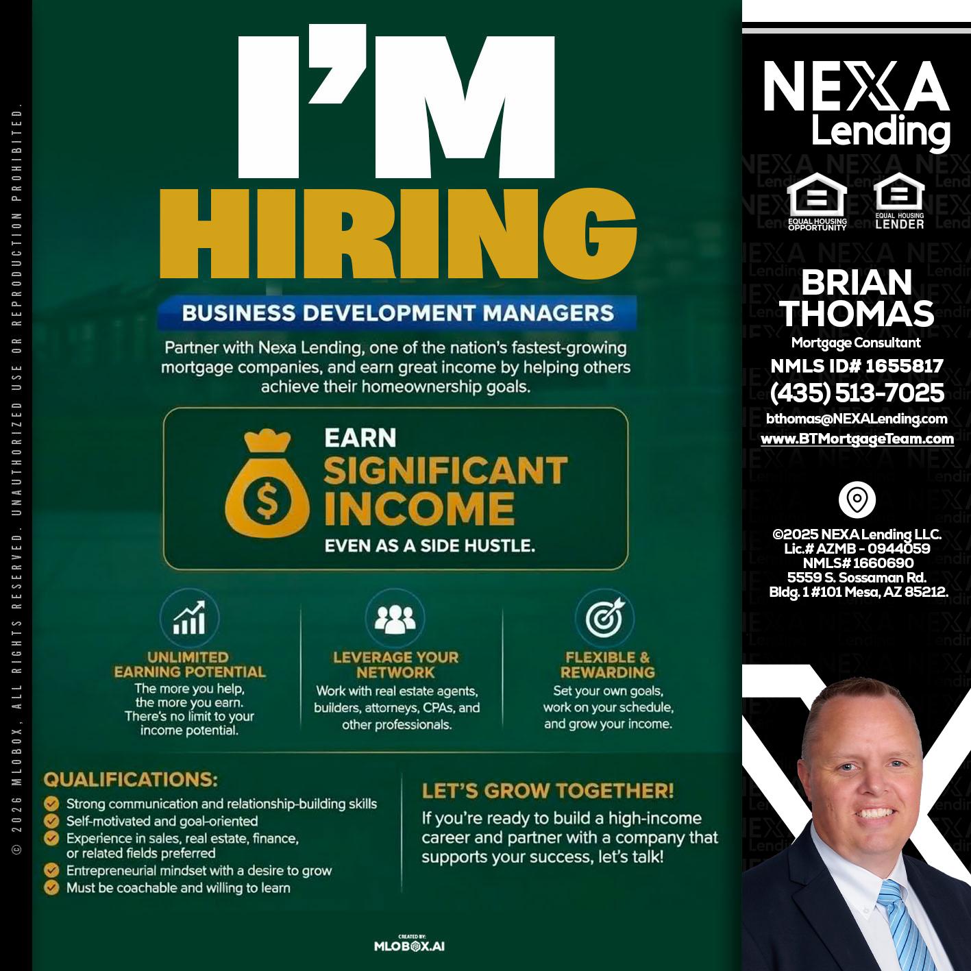 IM HIRING - Brian Thomas -Mortgage Loan Originator
