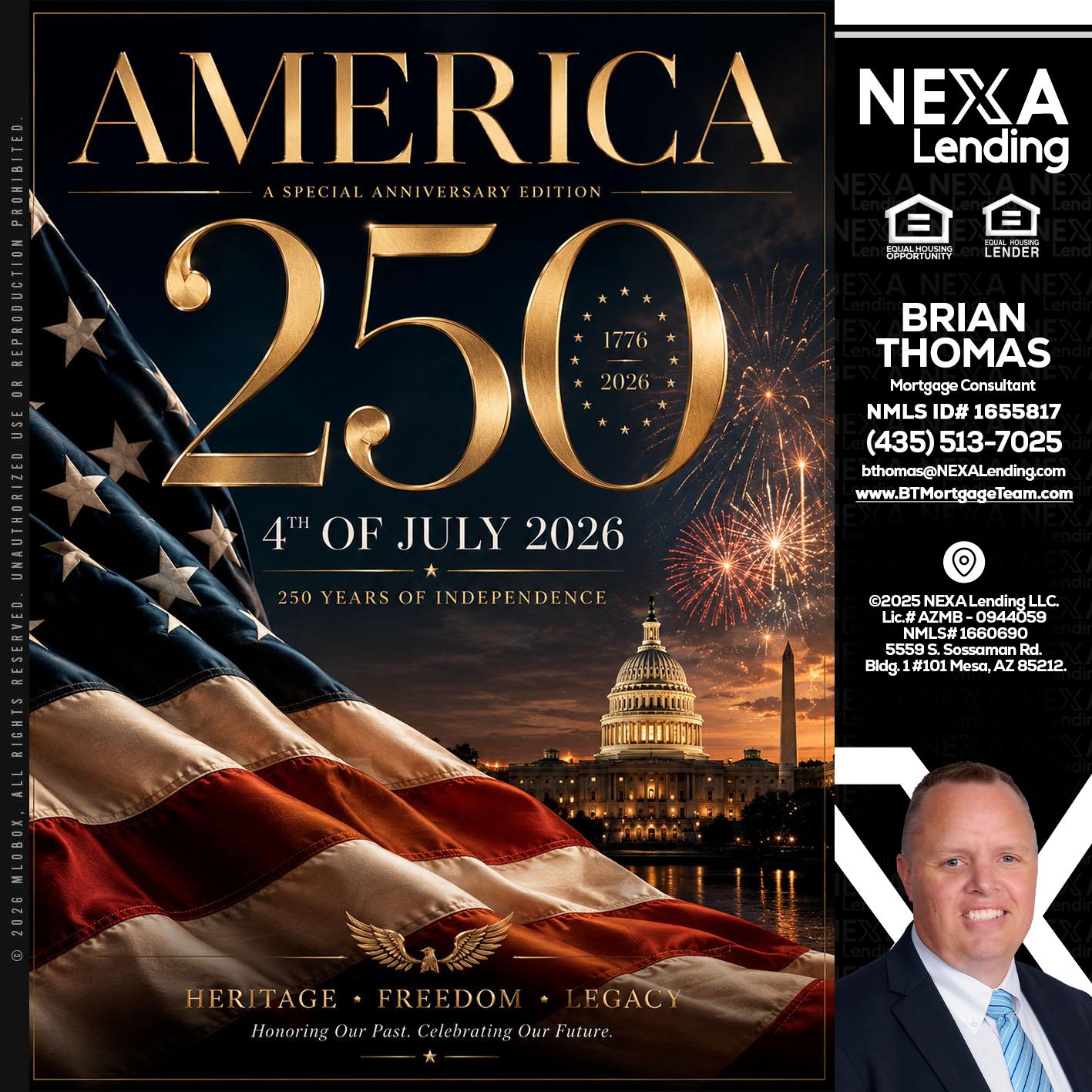 AMERICA 250 TH - Brian Thomas -Mortgage Loan Originator