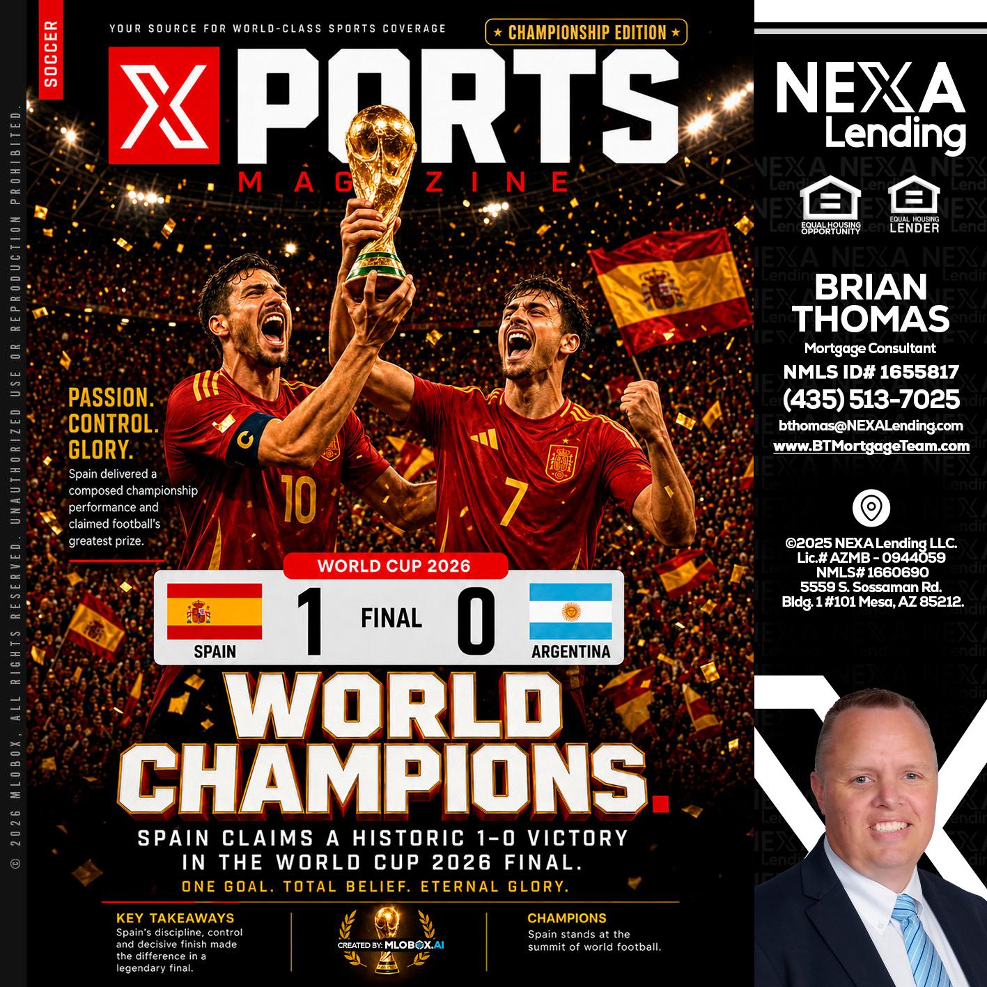 SPAIN CHAMPION - Brian Thomas -Mortgage Loan Originator
