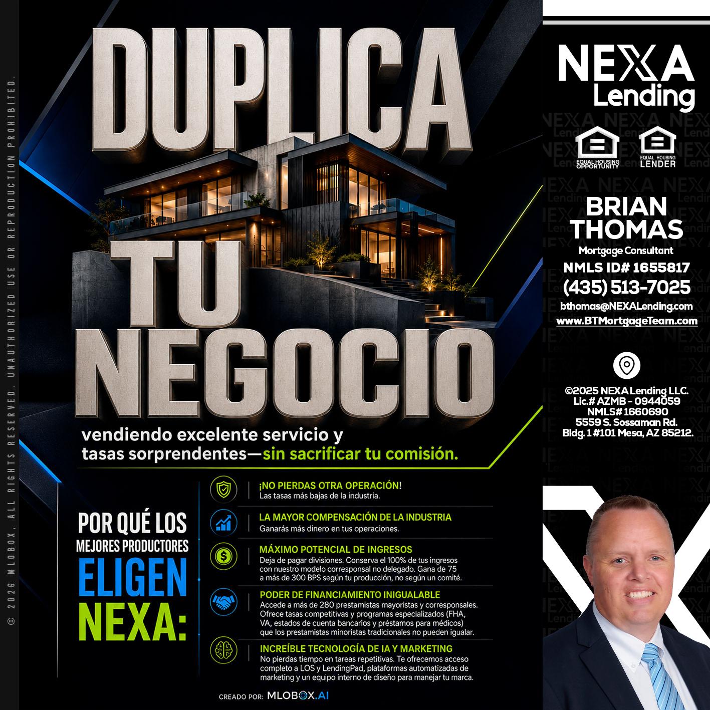 DUPLICA TU NEGOCIO - Brian Thomas -Mortgage Loan Originator