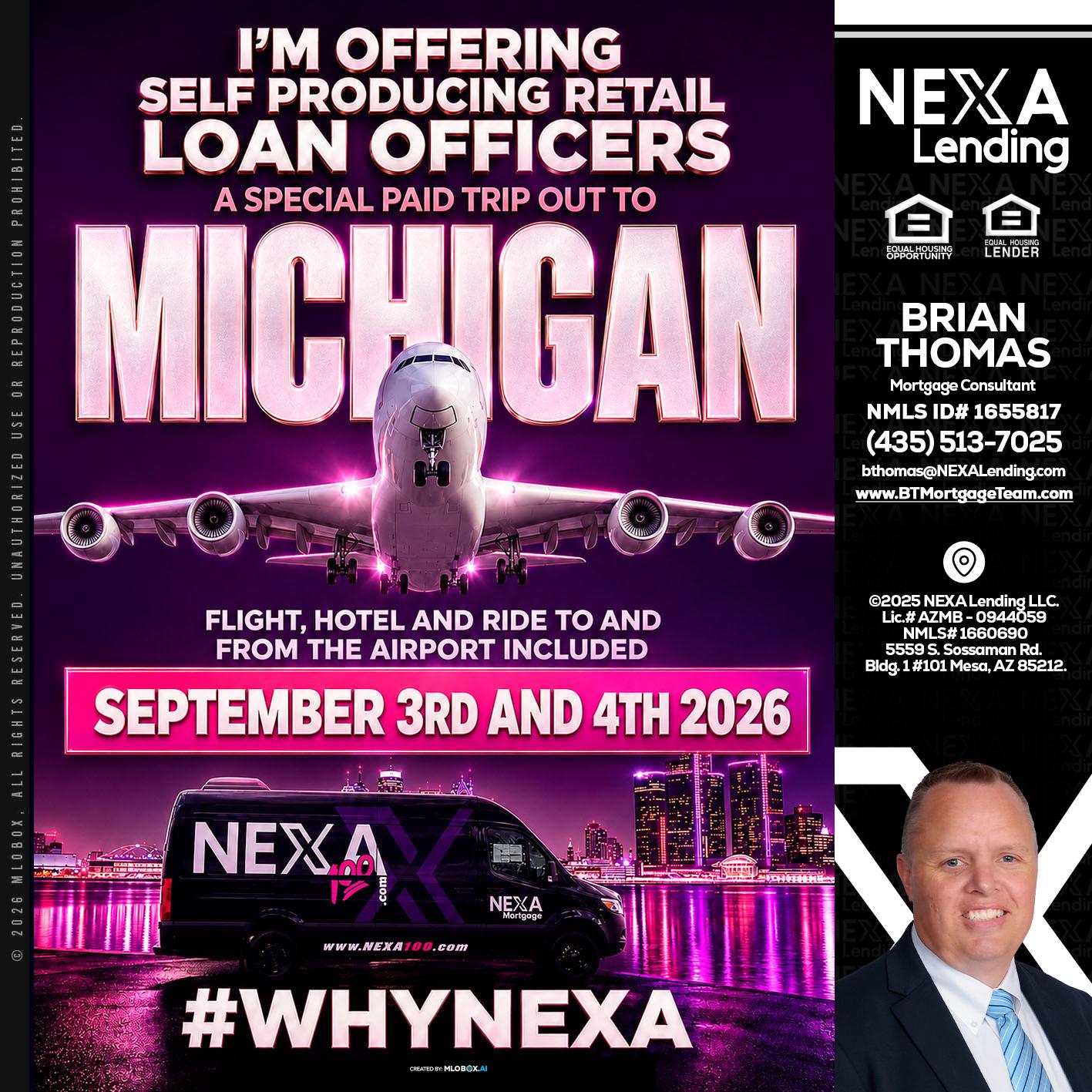 MICHIGAN TRIP - Brian Thomas -Mortgage Loan Originator