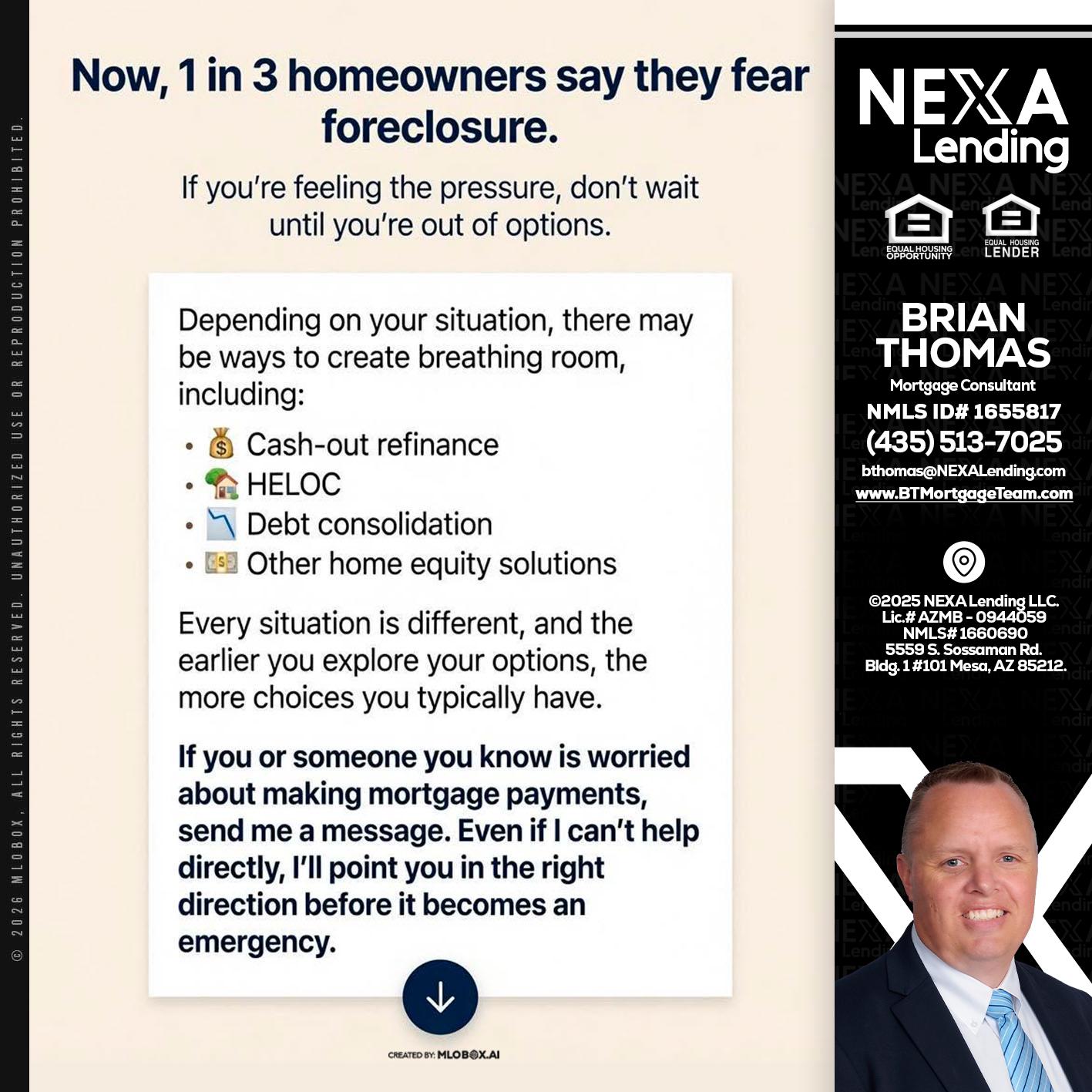 NOW, 1 IN 3 - Brian Thomas -Mortgage Loan Originator